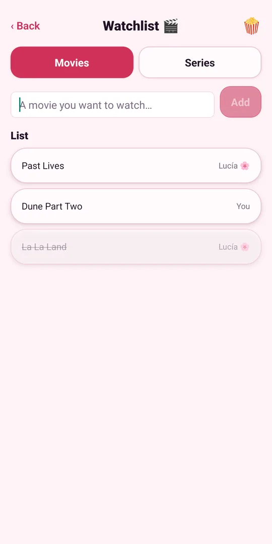 LoveLives, a couples app — the filmography: the movies and shows you want to watch together