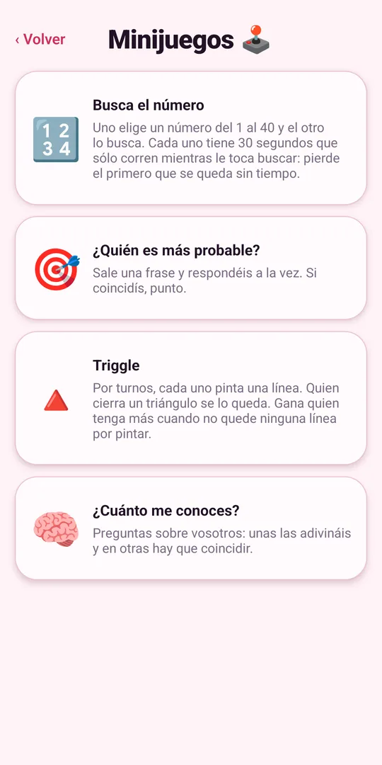 Los cuatro minijuegos para dos de LoveLives