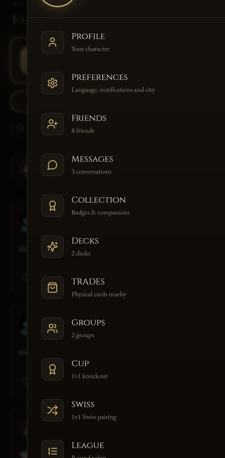 MagicNexus, a Magic: The Gathering app — the main dashboard