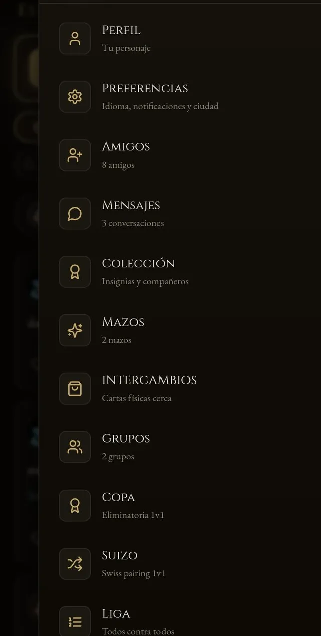 Captura de MagicNexus: el menú principal