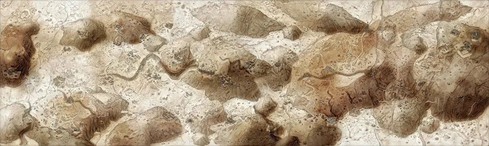 El mapa completo del yermo, sin marcadores ni zonas de caza