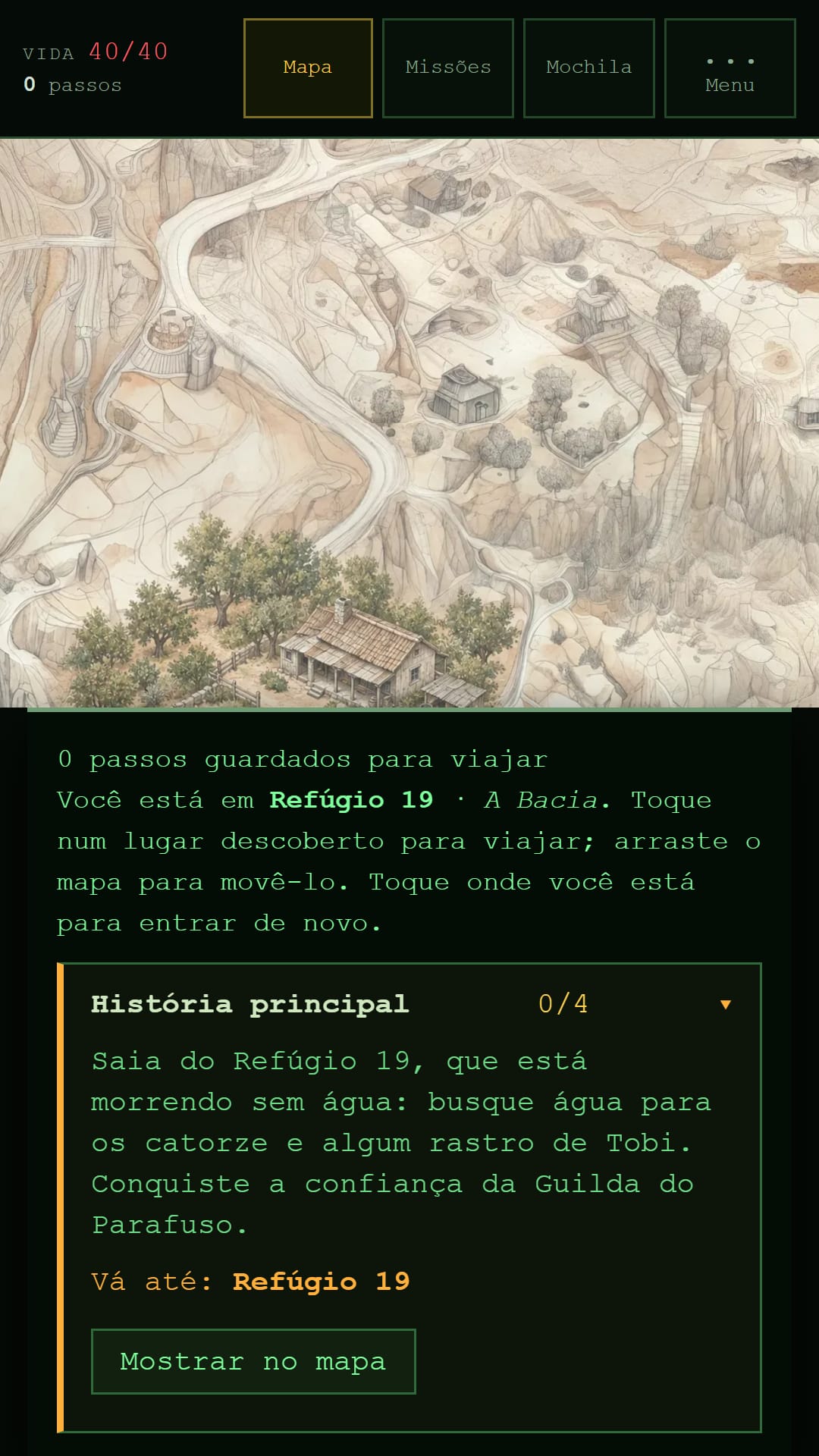DustFall — Um RPG de ermo onde os seus passos reais movem a história